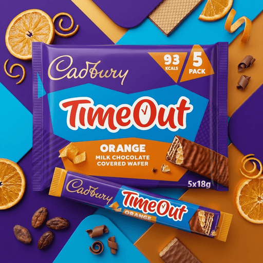 Cadbury Timeout ORANGE Milk Chocolate Covered Wafer 5 Pack 90g