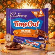 Cadbury Timeout ORANGE Milk Chocolate Covered Wafer 5 Pack 90g