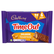 Cadbury Timeout ORANGE Milk Chocolate Covered Wafer 6 Pack 108g - Happy Candy UK LTD