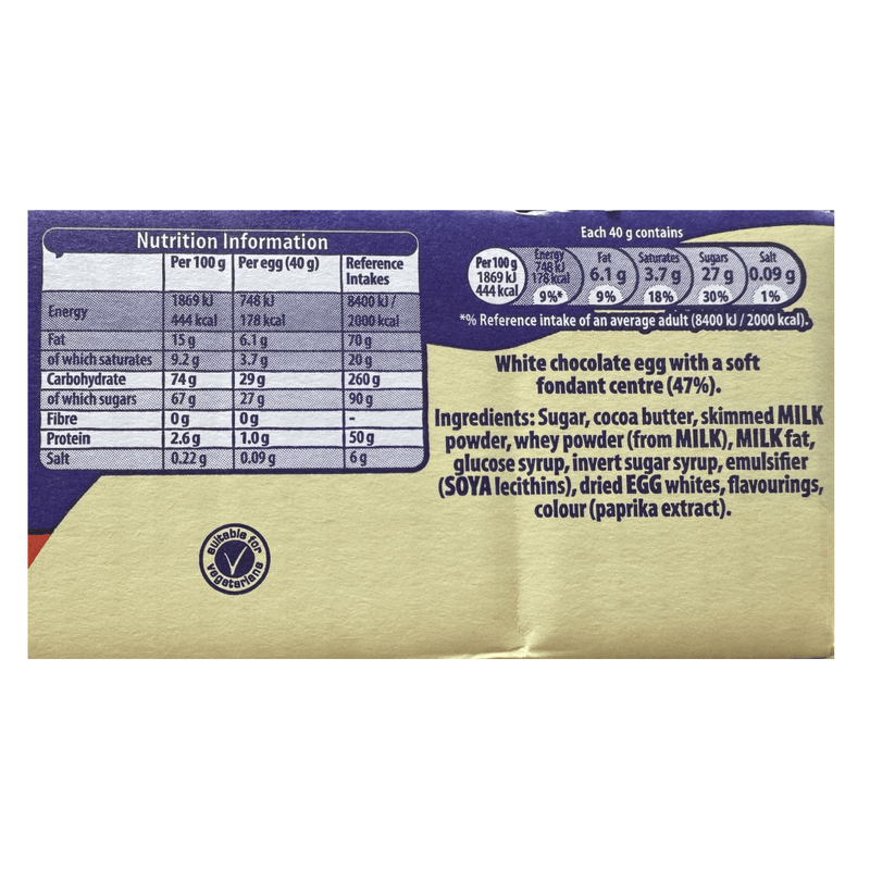 Cadbury White Chocolate Creme Egg 40g