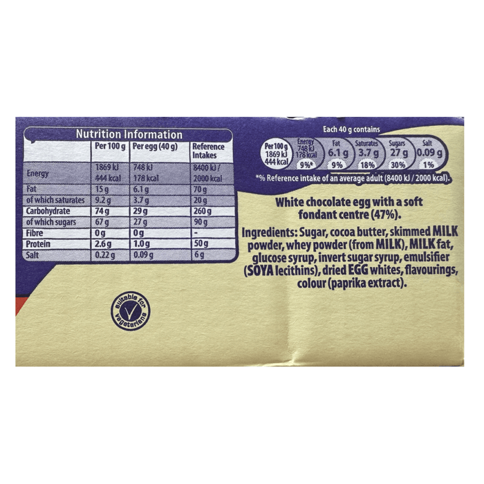 Cadbury White Chocolate Creme Egg 40g