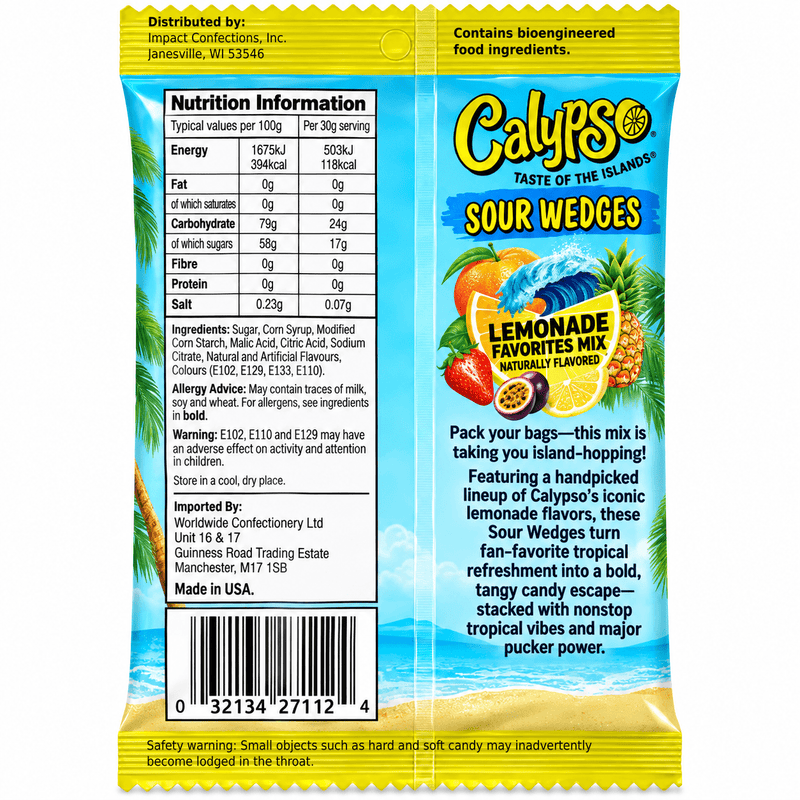 Calypso Sour Wedges Lemonade Favourites Mix (USA) 127g