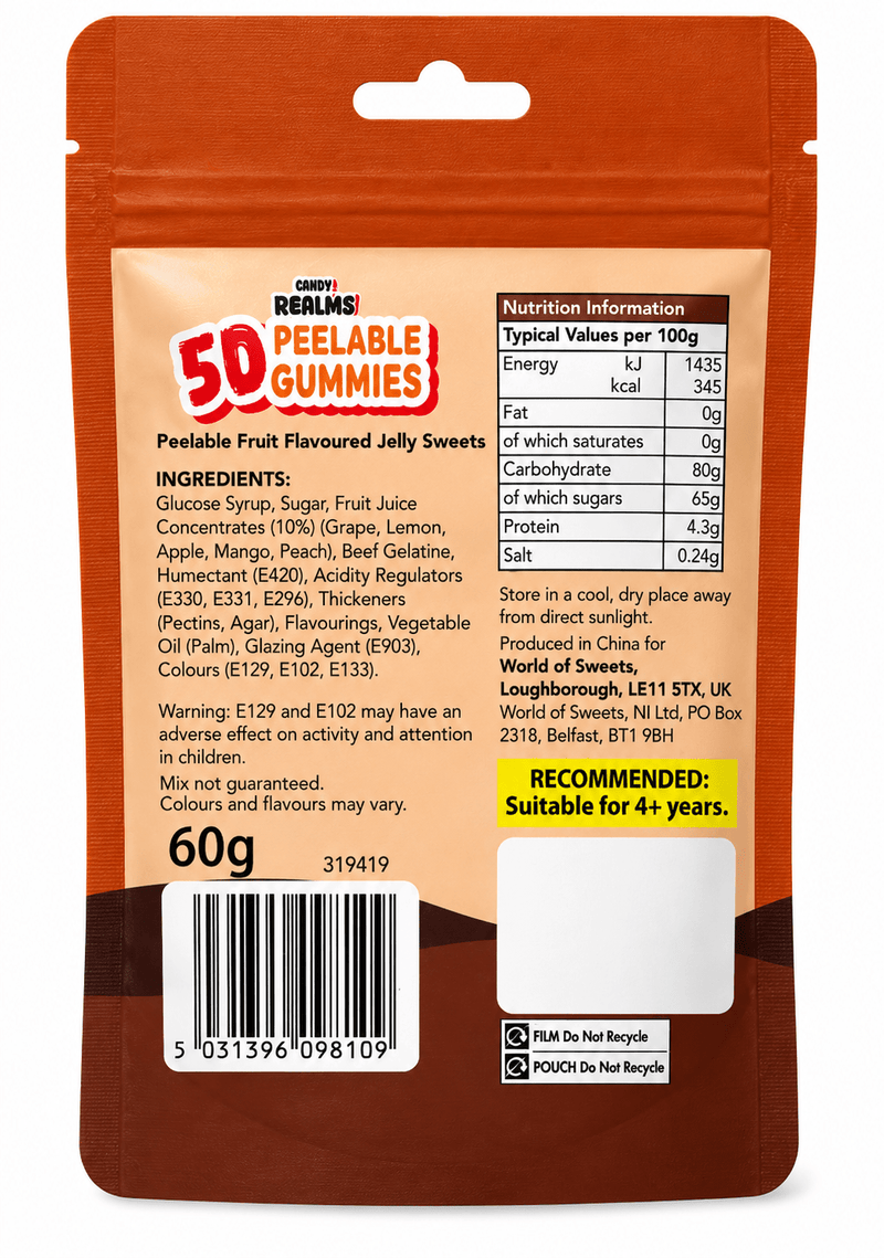 Candy Realms 5D Peelable Halloween Gummies Pouch 60g
