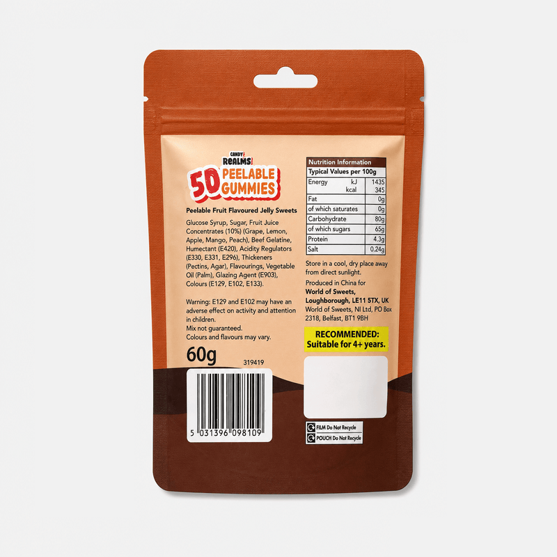 Candy Realms 5D Peelable Halloween Gummies Pouch 60g