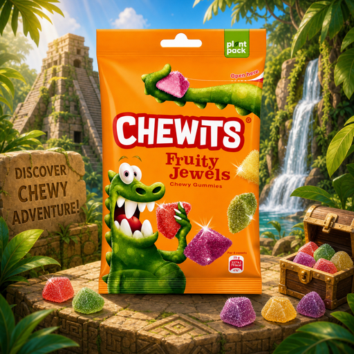 Chewits FRUITY JEWELS Chewy Gummies Share Bag 125g