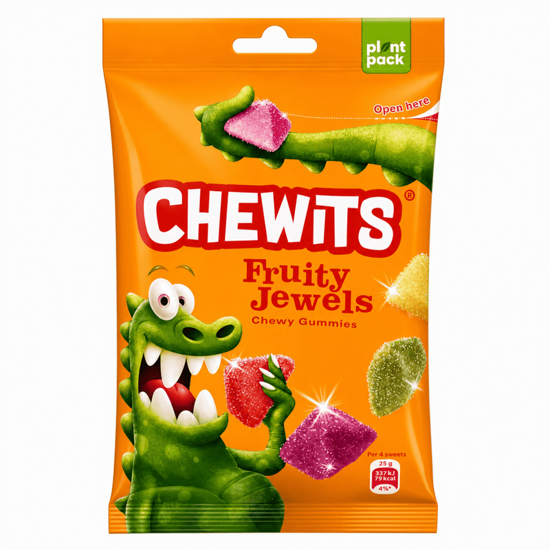 Chewits FRUITY JEWELS Chewy Gummies Share Bag 125g