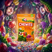 Chewits FRUITY JEWELS Chewy Gummies Share Bag 125g
