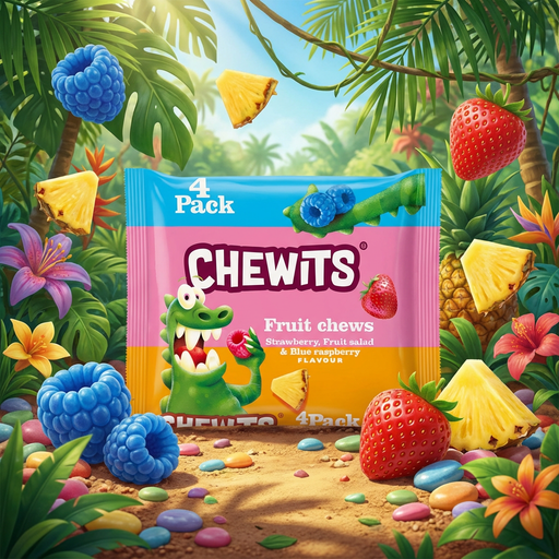 Chewits Mixed Fruits Flavour Fruit Chews 4 Pack (4x30g)