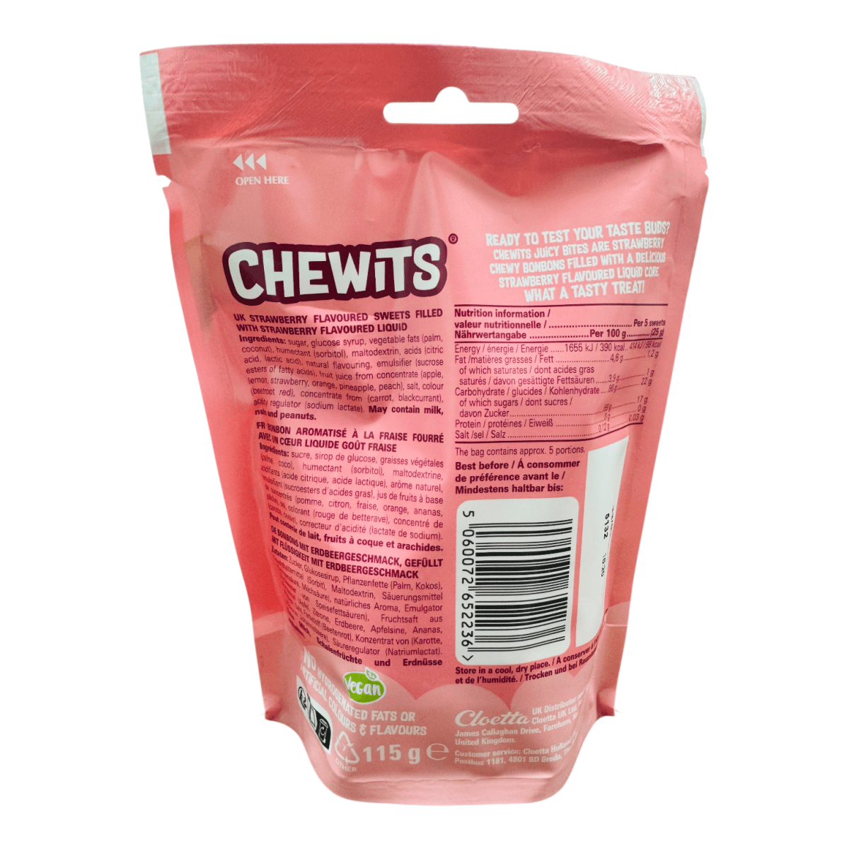 Chewits Strawberry Juicy Bites 115g — Happy Candy UK LTD