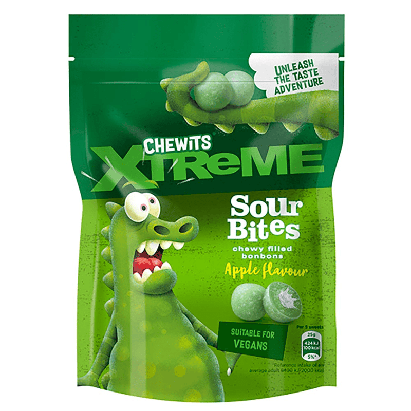 Chewits Xtreme Apple & Lemon Sour Bites 115g - Happy Candy UK LTD