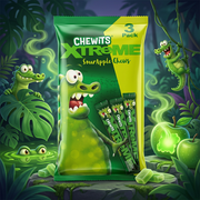 Chewits XTREME Extremely Sour Apple Chews Multipack (3x34g)