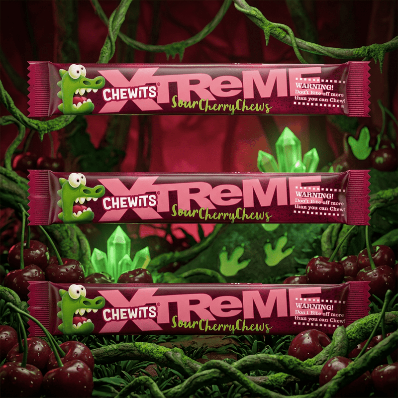 Chewits XTREME Extremely Sour Cherry Chews Multipack (3x34g)
