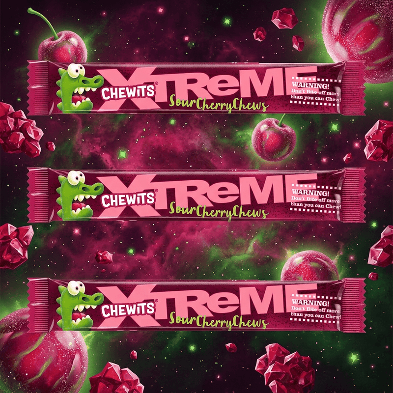 Chewits XTREME Extremely Sour Cherry Chews Multipack (3x34g)
