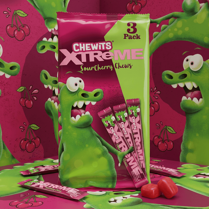 Chewits XTREME Extremely Sour Cherry Chews Multipack (3x34g)
