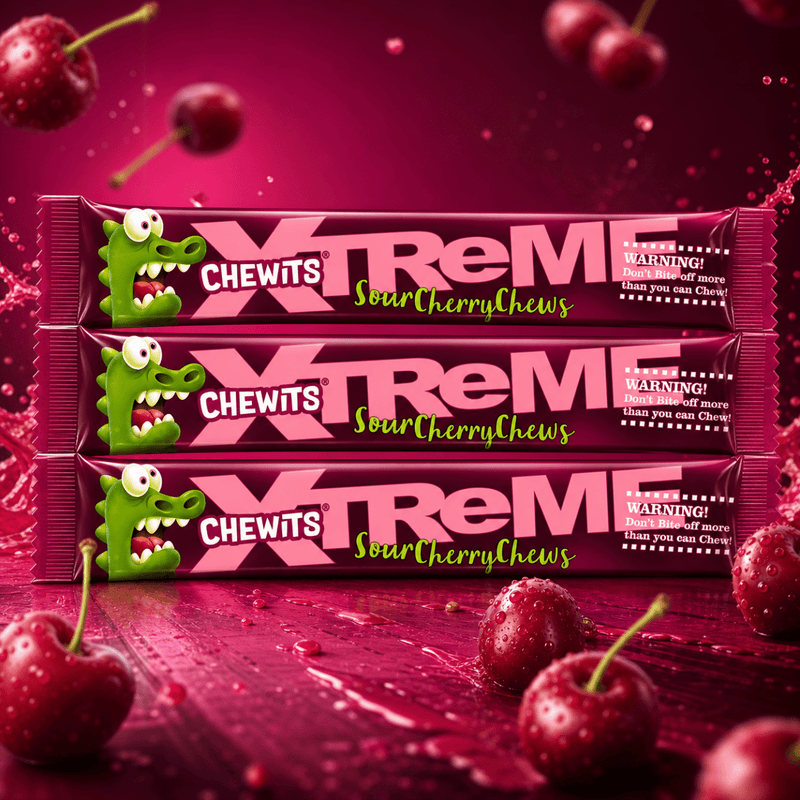 Chewits XTREME Extremely Sour Cherry Chews Multipack (3x34g)