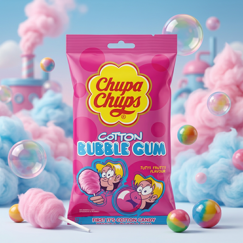 Chupa Chups Cotton Candy Bubble Gum 11g