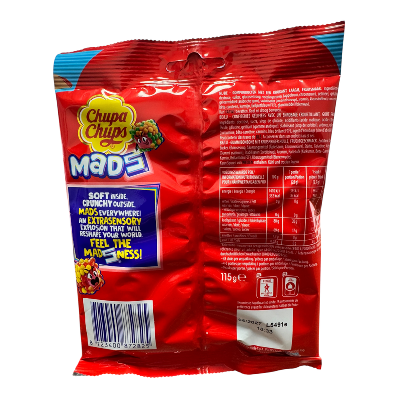 Chupa Chups MADS Fruits Share Bag (IMPORT) 115g