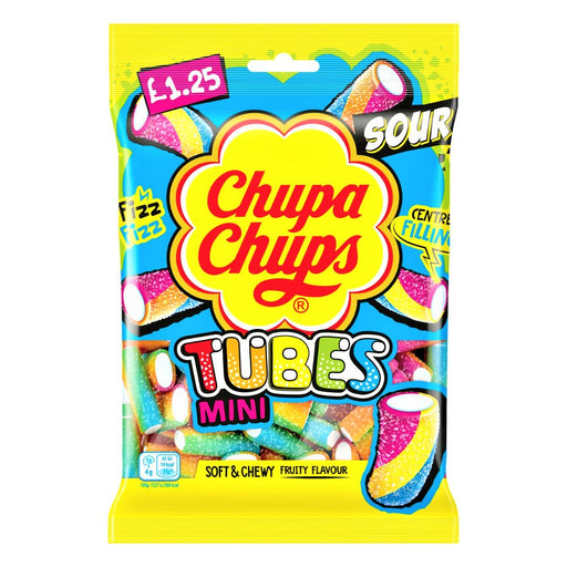 Chupa Chups Mini Sour Tubes Share Bag 120g - Happy Candy UK LTD