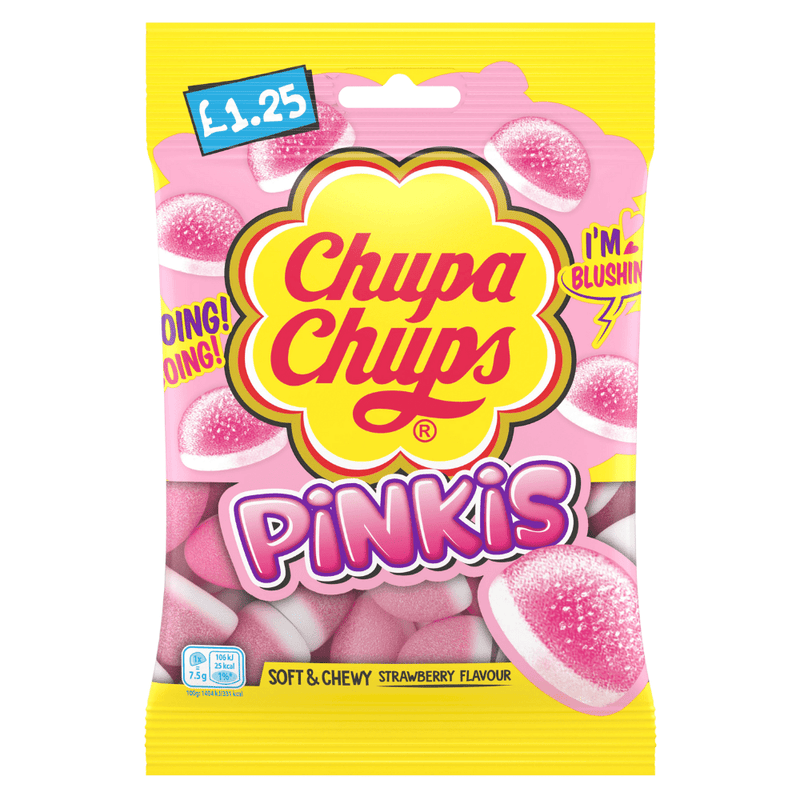 Chupa Chups Pinkis Strawberry Bag 90g - Happy Candy UK LTD