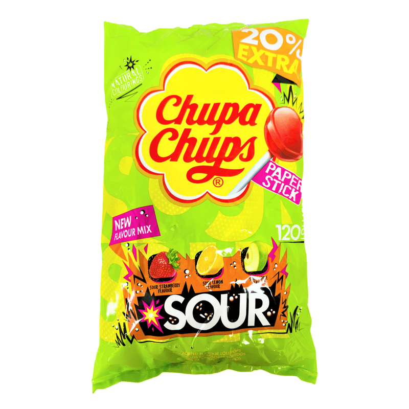 Chupa Chups Sour 120 Sour Lollipops 1.4kg - Happy Candy UK LTD