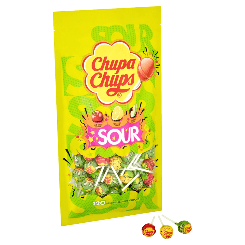 Chupa Chups Sour 120 Sour Lollipops 1.4kg - Happy Candy UK LTD