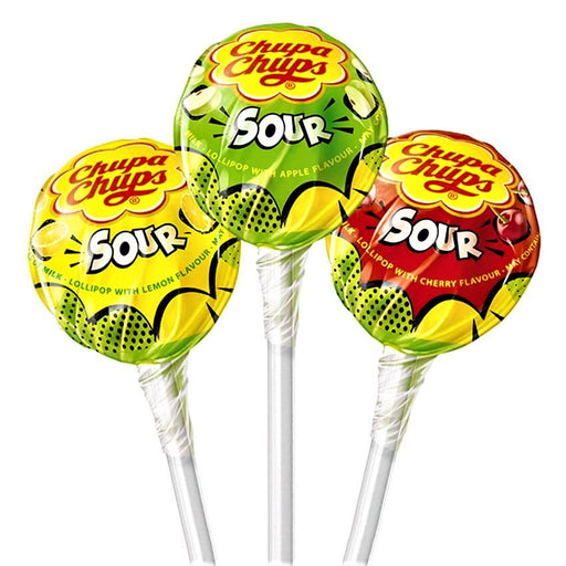 Chupa Chups SOUR Lollipops Assorted 4 Pack - Happy Candy UK LTD