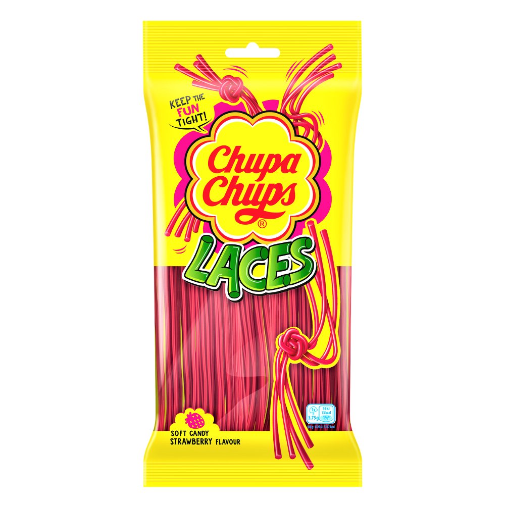 Chupa Chups Strawberry Laces Pack 90g — Happy Candy UK LTD