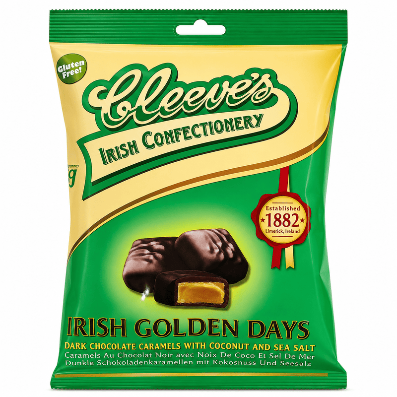 Cleeves Irish Golden Days Dark Chocolate Caramels Bag 100g
