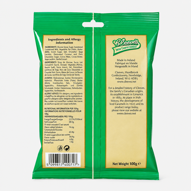 Cleeves Irish Golden Days Dark Chocolate Caramels Bag 100g