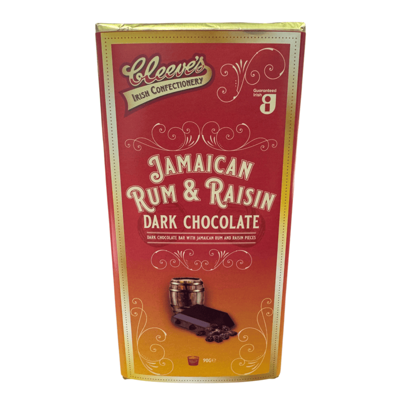 Cleeve's Jamaican Rum & Raisin Dark Chocolate Bar 90g - Happy Candy UK LTD