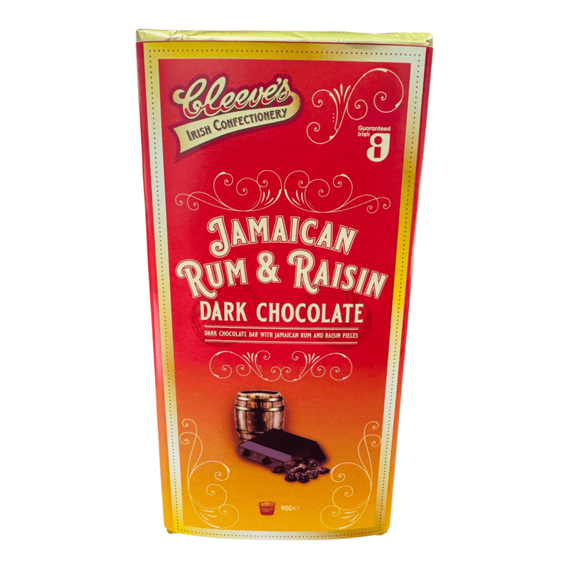 Cleeve's Jamaican Rum & Raisin Dark Chocolate Bar 90g - Happy Candy UK LTD