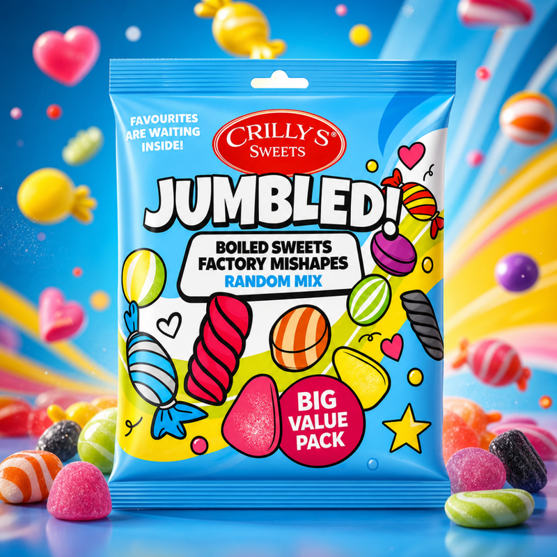 Crilly’s Jumbled Boiled Sweets Factory Mishapes Bag 200g