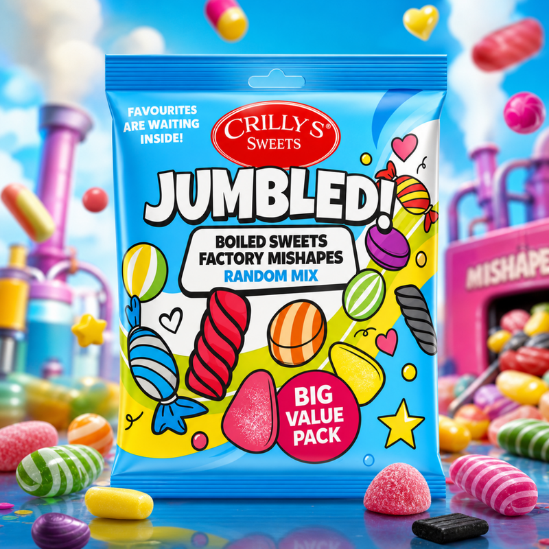 Crilly’s Jumbled Boiled Sweets Factory Mishapes Bag 200g