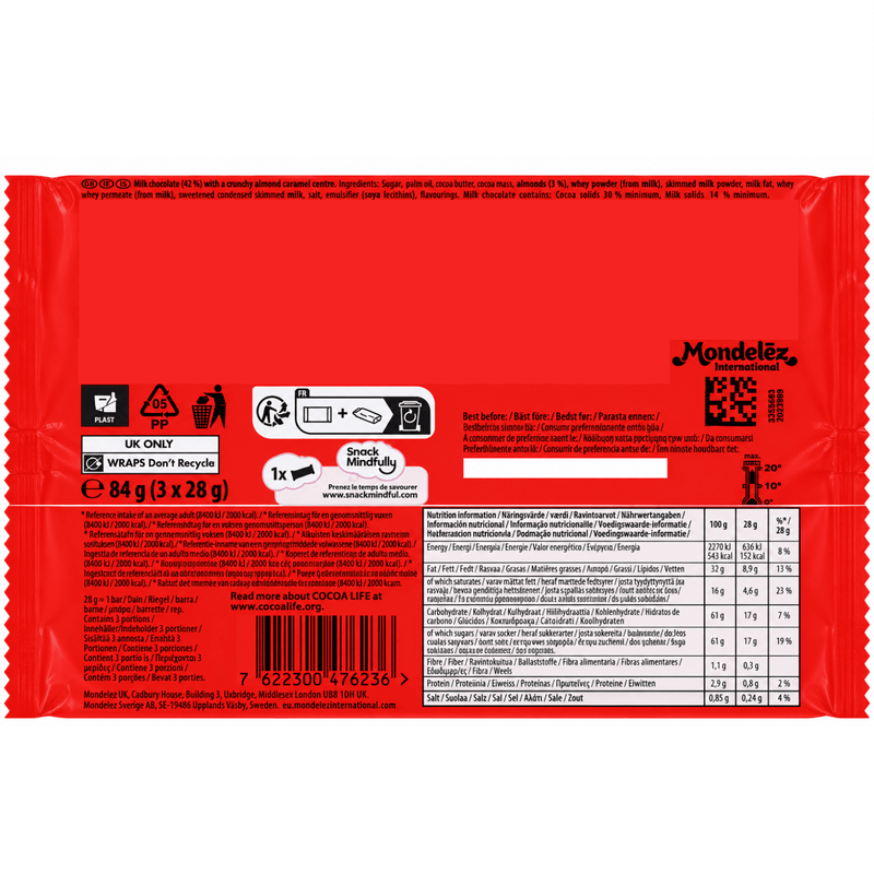 Daim Chocolate Bar 3 Pack 84g