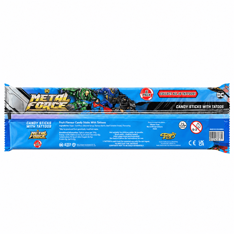 DC METAL FORCE Candy Sticks 6 Pack (6x12g) 72g
