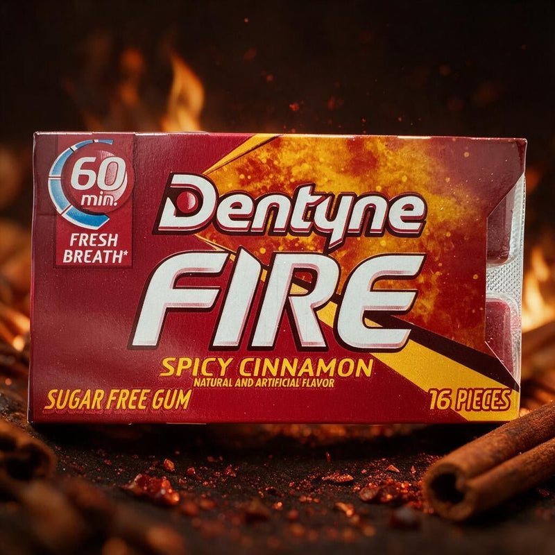 Dentyne FIRE SPICY CINNAMON 16 Piece Sugar Free Chewing Gum (USA) 24g