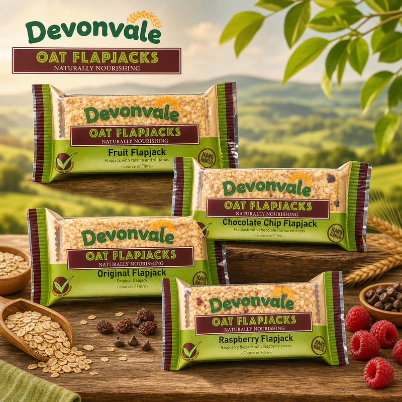 Devonvale Hand Baked Oat Flapjacks 4 Pack Selection 4x90g