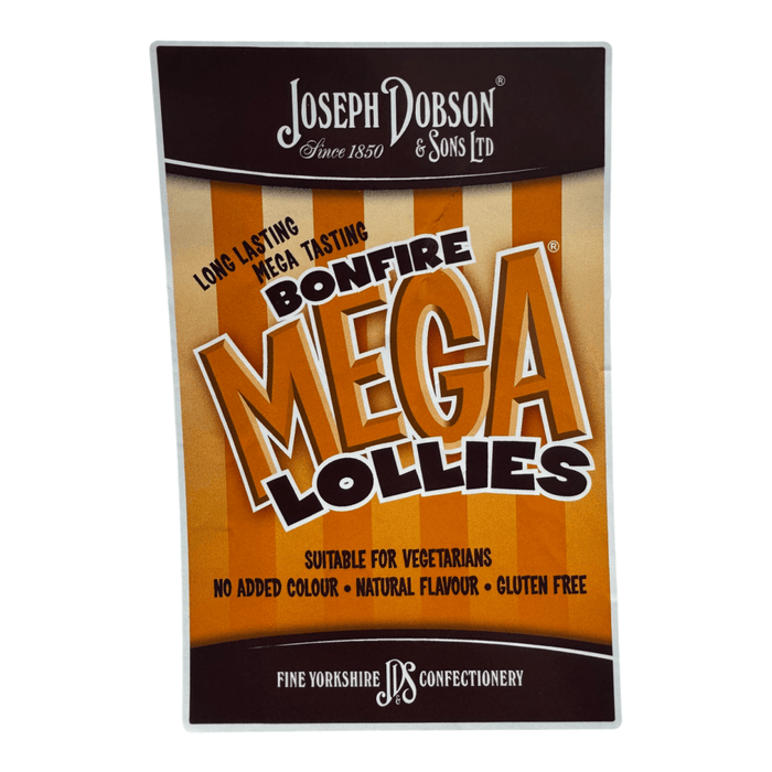 Dobsons BONFIRE TOFFEE Mega Lollies INDIVIDUALLY WRAPPED 5 Pack - Happy Candy UK LTD
