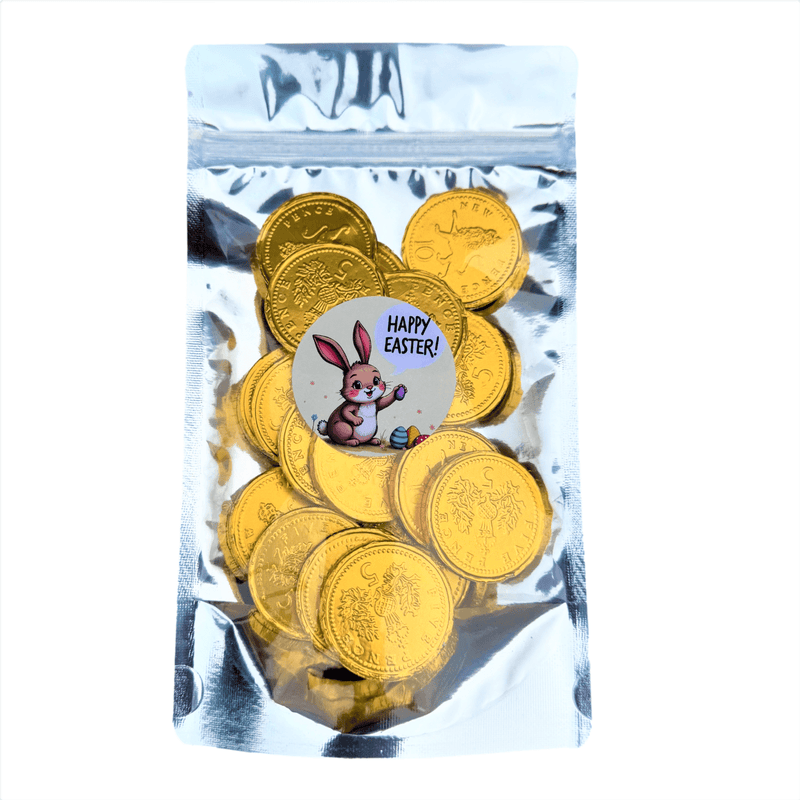 Easter Bunny Gold Milk Chocolate Coins 20 Pack - Happy Candy UK LTD