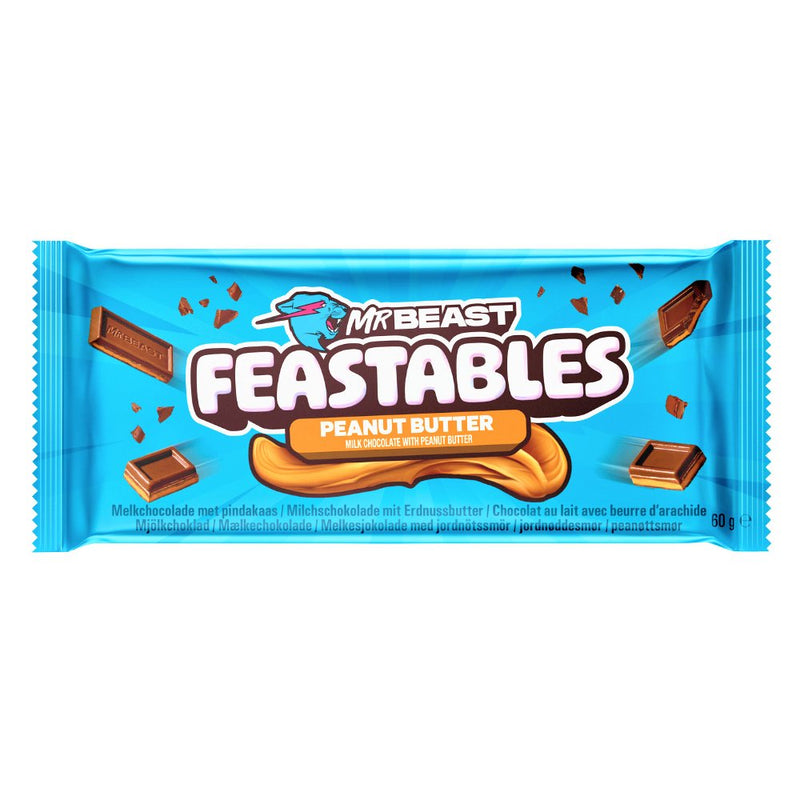 Feastables MrBeast Milk Chocolate with Peanut Butter 60g - Happy Candy UK LTD