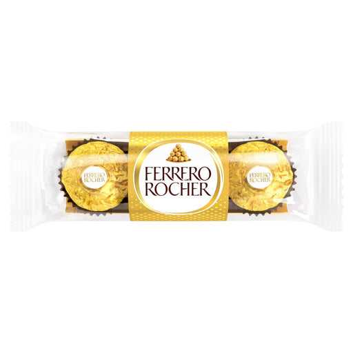 Ferrero Rocher Milk Chocolate Hazelnut Pralines Treat Pack 3 Pieces 37.5g - Happy Candy UK LTD