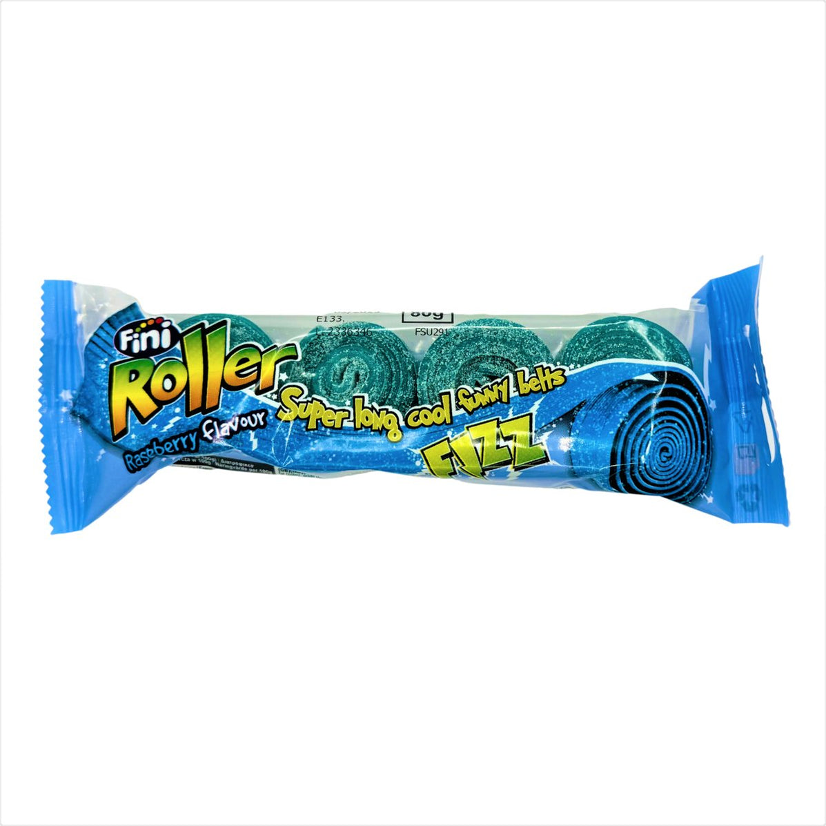 Fini Blue Raspberry Roller Fizz 4 Pack 80g — Happy Candy UK LTD
