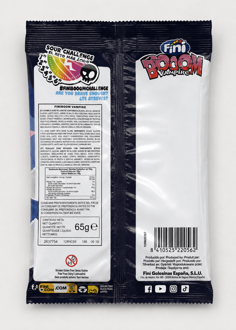 Fini Booom Vampire Extra Sour Candy and Gum Bag 65g