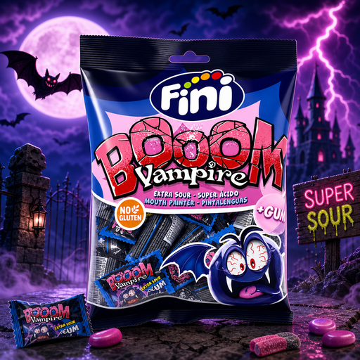 Fini Booom Vampire Extra Sour Candy and Gum Bag 65g