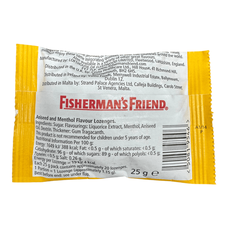 Fisherman's Friend ANISEED Menthol Flavour Lozenges 25g - Happy Candy UK LTD
