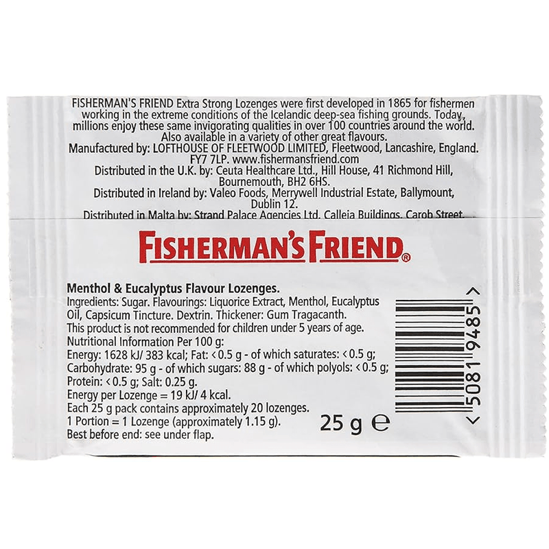 Fisherman's Friend Original Menthol & Eucalyptus Flavour Lozenges 25g