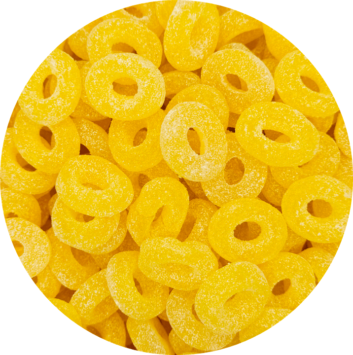 Fizzy Sour PINEAPPLE RINGS by Happy Candy® — Happy Candy UK LTD