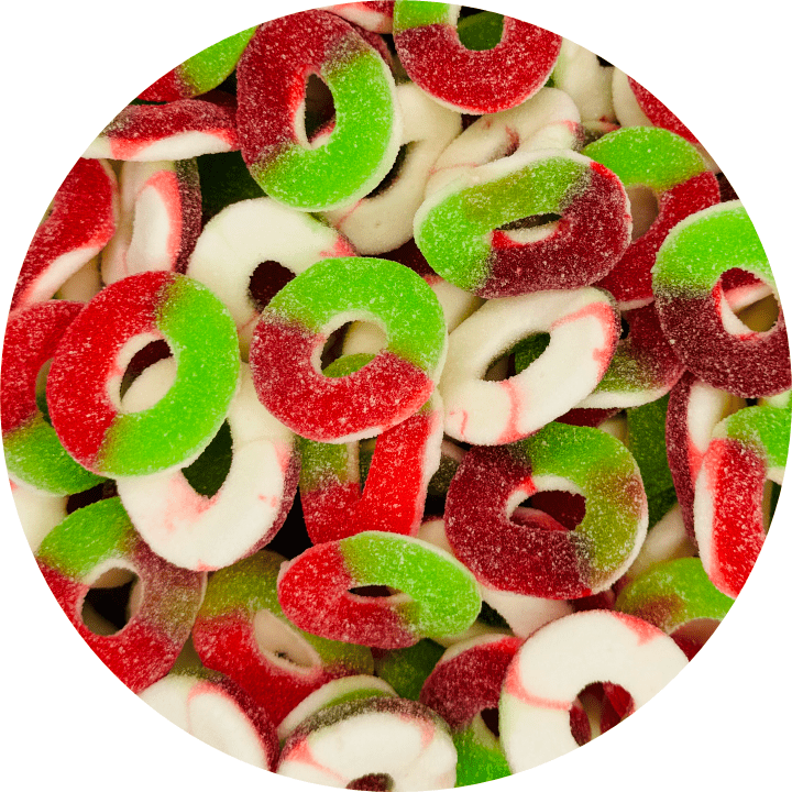 Fizzy Watermelon Rings - Happy Candy UK LTD