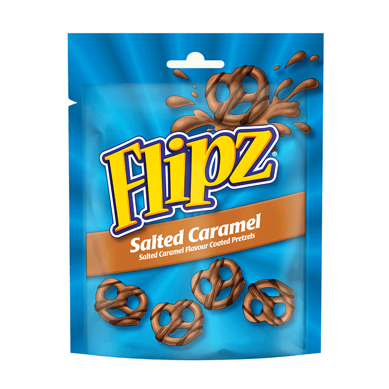 Flipz Salted Caramel Flavour Pretzel Snacks 90g