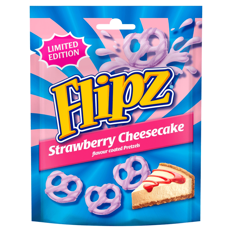 Flipz Strawberry Cheesecake Flavour Pretzel Snacks 90g